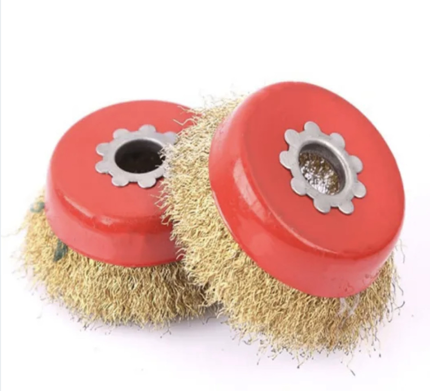 Brass-Coated Steel Wire Bowl Cup Brush/ Brass Copper Coated Drawing Drum Wheel Wire Brush